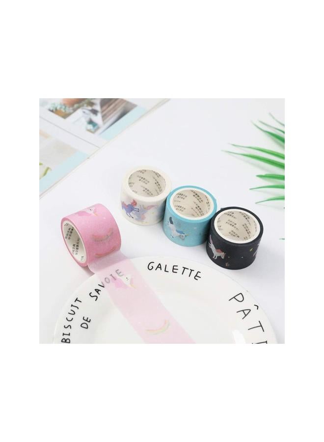 klarako 4pcs DIY Paper Washi Masking Tapes Cute Horse Unicorn Decoration Adhesive Tapes Scrapbooking (As Shown) - Image 5