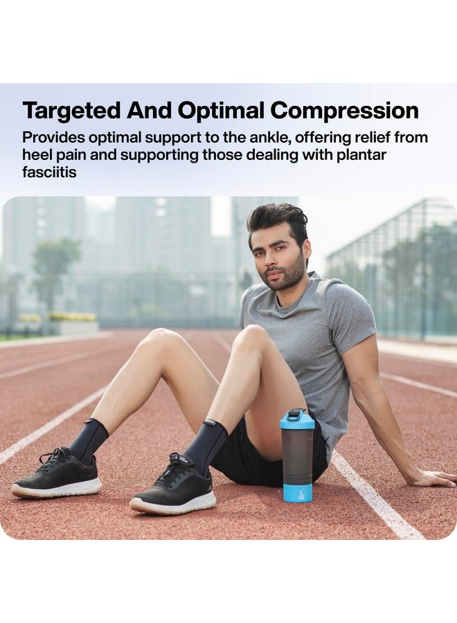 FOVERA Ankle Compression Sleeve, Ankle protector for Men & Women, for Heel Pain Relief, Ankle Support & Plantar Fasciitis (Size - M, 1 Pair) - Image 5