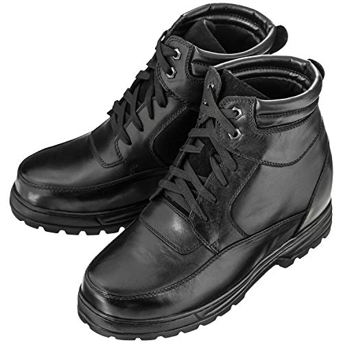 Calden Men's Invisible Height Increasing Elevator Shoes - Black Leather Lace-up Military Boots with Extra Tall - 5.2 Inches Taller - K881801 - Size 10 D(M) US - Image 4