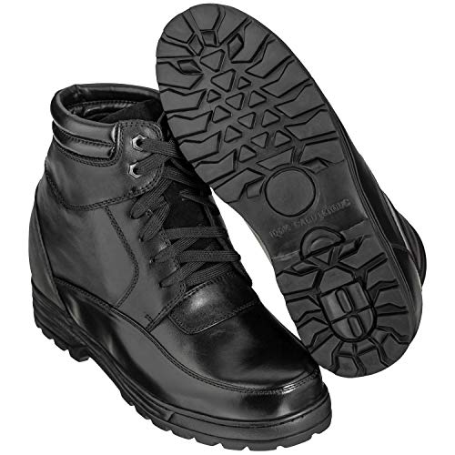 Calden Men's Invisible Height Increasing Elevator Shoes - Black Leather Lace-up Military Boots with Extra Tall - 5.2 Inches Taller - K881801 - Size 10 D(M) US - Image 5