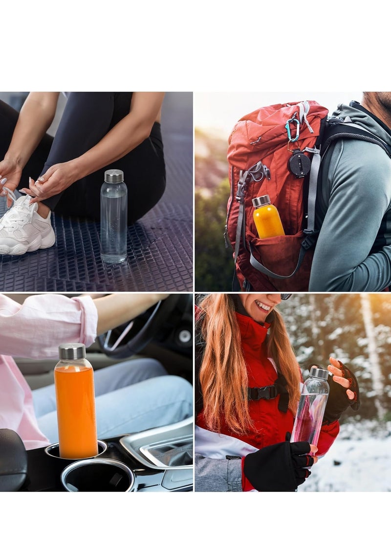 Luxoraq Glass Juice Bottles 500ml with Stainless Steel Lids – Reusable Borosilicate Water Bottles for Fresh Juice, Smoothies, Milk, Kombucha, Infused Water – BPA-Free Empty Bottles for Travel (Pack of 3) - Image 5