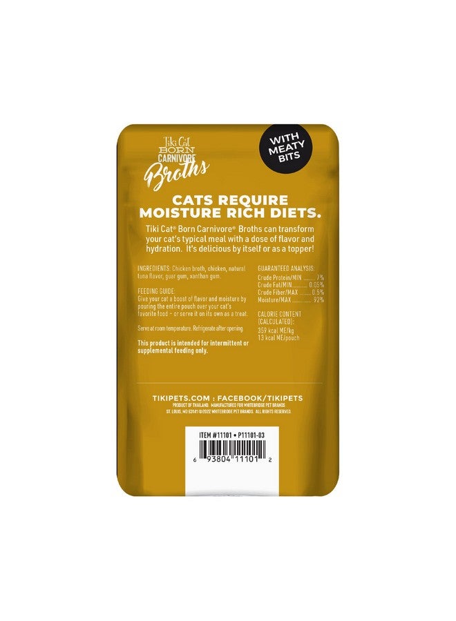 Tiki Cat Born Carnivore Broths, Chicken Recipe, Hydration And Flavor Supplement Cat Food Topper, 1.3 Oz. Pouch (Pack Of 12) - Image 2