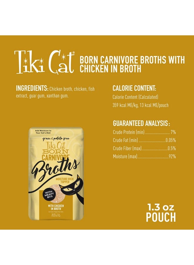 Tiki Cat Born Carnivore Broths, Chicken Recipe, Hydration And Flavor Supplement Cat Food Topper, 1.3 Oz. Pouch (Pack Of 12) - Image 4