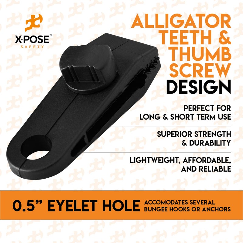 إكسبوز سايفتي Xpose Safety 25 قطعة من مشابك القنب شديدة التحمل وقابلة لإعادة الاستخدام - تستخدم مع مظلة خيمة التخييم وغطاء قارب السيارة وغطاء حمام السباحة أو ظل الشمس - من Xpose Safety - Image 5