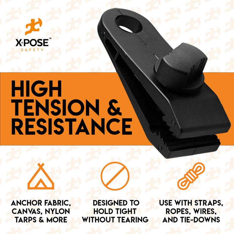 إكسبوز سايفتي Xpose Safety 25 قطعة من مشابك القنب شديدة التحمل وقابلة لإعادة الاستخدام - تستخدم مع مظلة خيمة التخييم وغطاء قارب السيارة وغطاء حمام السباحة أو ظل الشمس - من Xpose Safety - Image 4