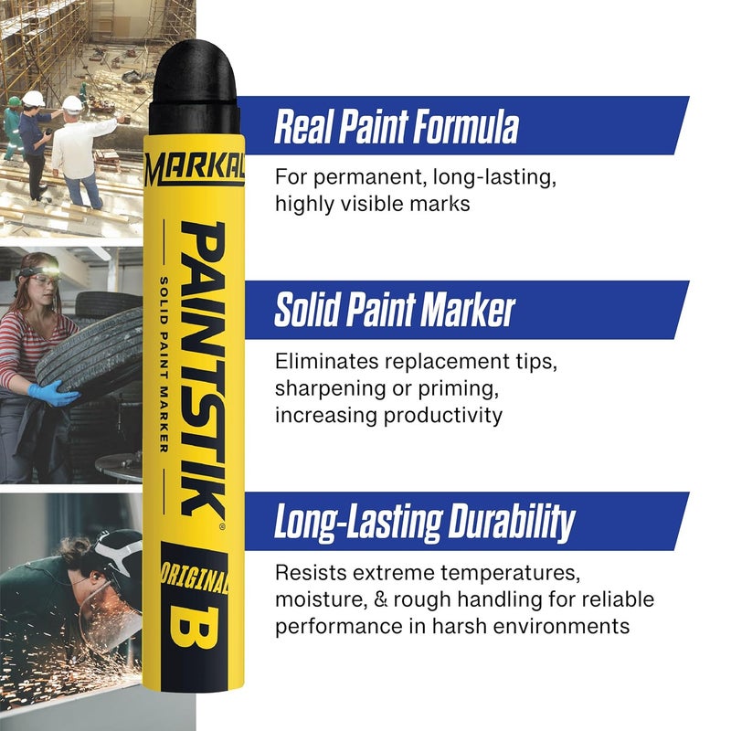 Markal Solid B Paintstik - Black, 12 Pack of Bold Solid Paint Markers - Image 2