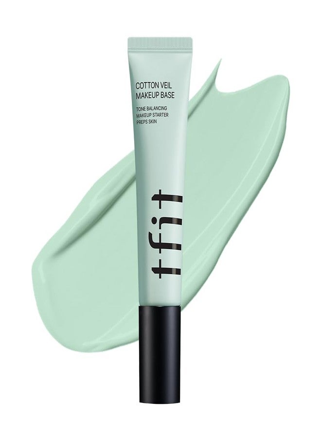 TFIT Cotton Veil Makeup Base - Flawless Coverage for Redness Skin, Tone up Corrector, Lightweight, All Skin Type, Korean Makeup, 01 Pure Green, 1.05 Oz. - Image 1