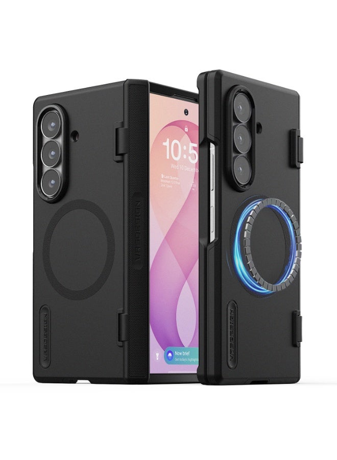 Terra Guard Modern Samsung Galaxy Z Fold 8 Ultra Case Cover [MagSafe Compatible] with Flex Hinge Protection - Black