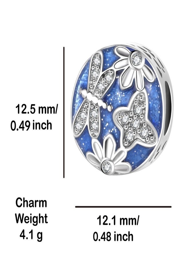 SBI Jewelry Flower Dragonfly Butterfly Charm for Pandora Charms Bracelets and Jewelry Dangle Bead Blue Gift for Women Birthday Jewelry Gifts - Image 4