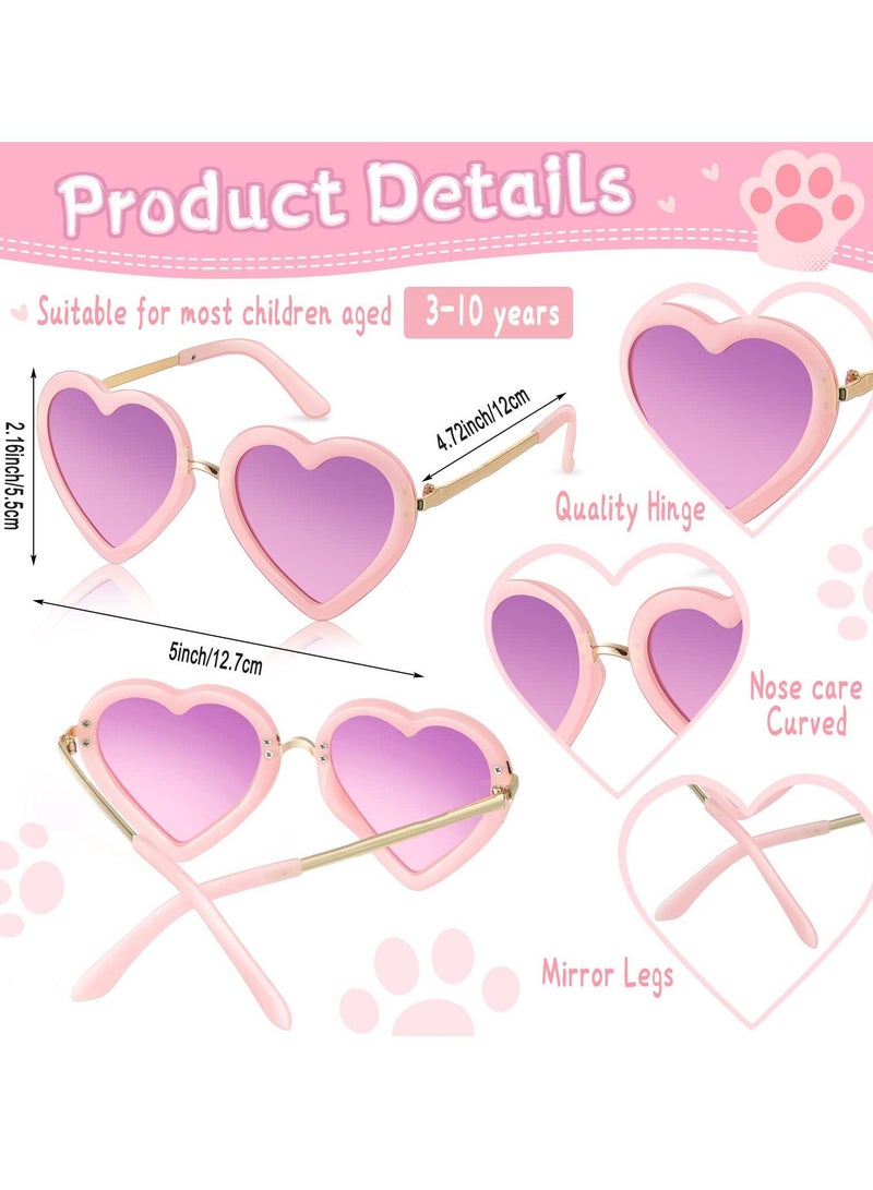 Y&D Princess Fashion Set, 3 Pcs Toddler Cute Cat Purse Heart Shaped Sunglasses with UV 400 Protection Crossbody Bag Glitter Small Wallet, Accessories for Girls (Pink)  - Image 3