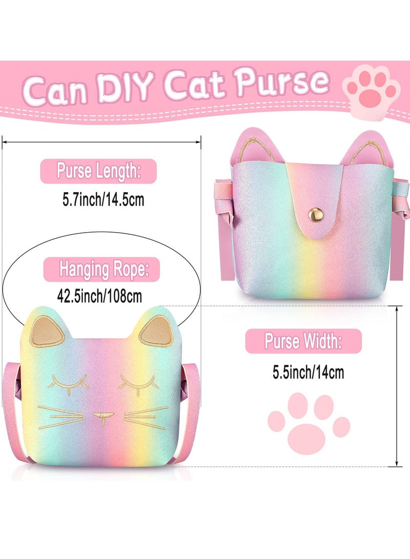 Y&D Princess Fashion Set, 3 Pcs Toddler Cute Cat Purse Heart Shaped Sunglasses with UV 400 Protection Crossbody Bag Glitter Small Wallet, Accessories for Girls (Pink)  - Image 2