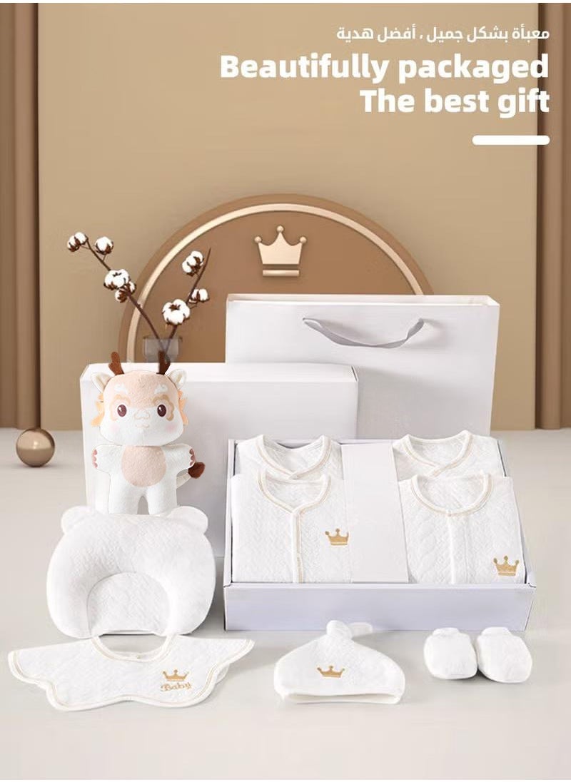 XiuWoo 20PCS Newborn Baby Gift Set, Newborn Layette Gift Set for Boys and Girls, Babies Essential Clothes Accessories with Baby Blanket, 100% Premium Cotton, for Spring Summer Autumn Winter Four Seasons 59cm for 0-3 month  - Image 3