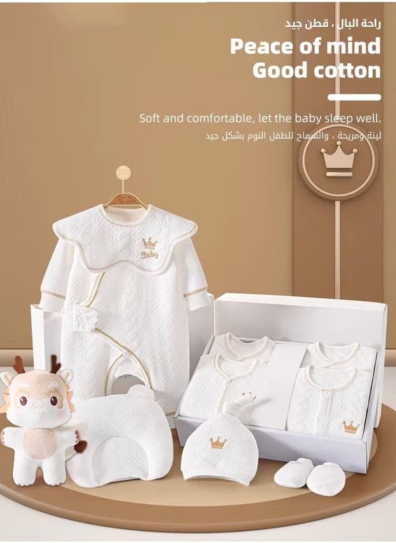 XiuWoo 20PCS Newborn Baby Gift Set, Newborn Layette Gift Set for Boys and Girls, Babies Essential Clothes Accessories with Baby Blanket, 100% Premium Cotton, for Spring Summer Autumn Winter Four Seasons 59cm for 0-3 month  - Image 4