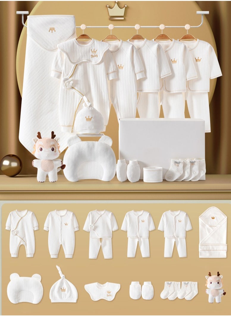 XiuWoo 20PCS Newborn Baby Gift Set, Newborn Layette Gift Set for Boys and Girls, Babies Essential Clothes Accessories with Baby Blanket, 100% Premium Cotton, for Spring Summer Autumn Winter Four Seasons 59cm for 0-3 month  - Image 1