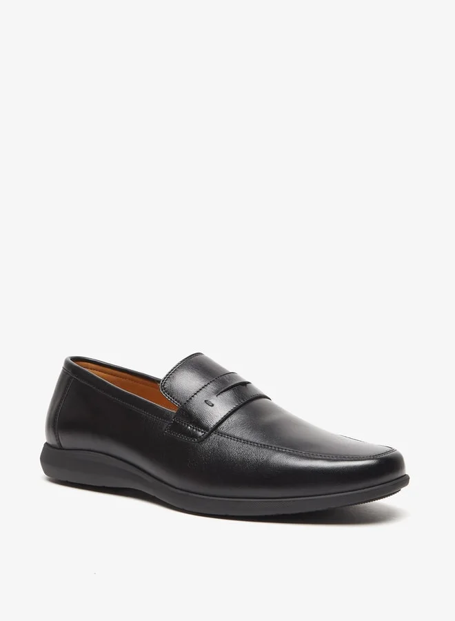 Le Confort Men Textured Slip-On Loafers With Cutout Detail