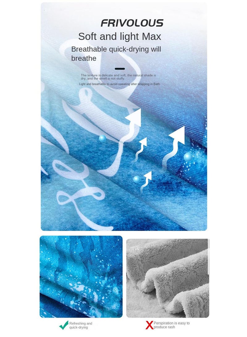 general 110*75CM Microfiber Hooded Poncho Beach Quick Drying Bathrobe Poncho - Image 3