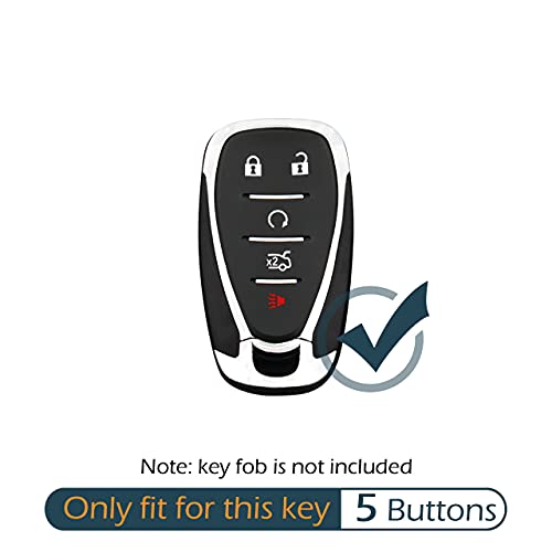 GFDesign 2 Pcs Silicone 5 Buttons Key Fob Cover Remote Case Keyless Protector Compatible with 2016-2020 Chevrolet Chevy Malibu Camaro Cruze Equinox Sonic Spark Traverse Blazer Bolt EV Trax Volt - Image 2