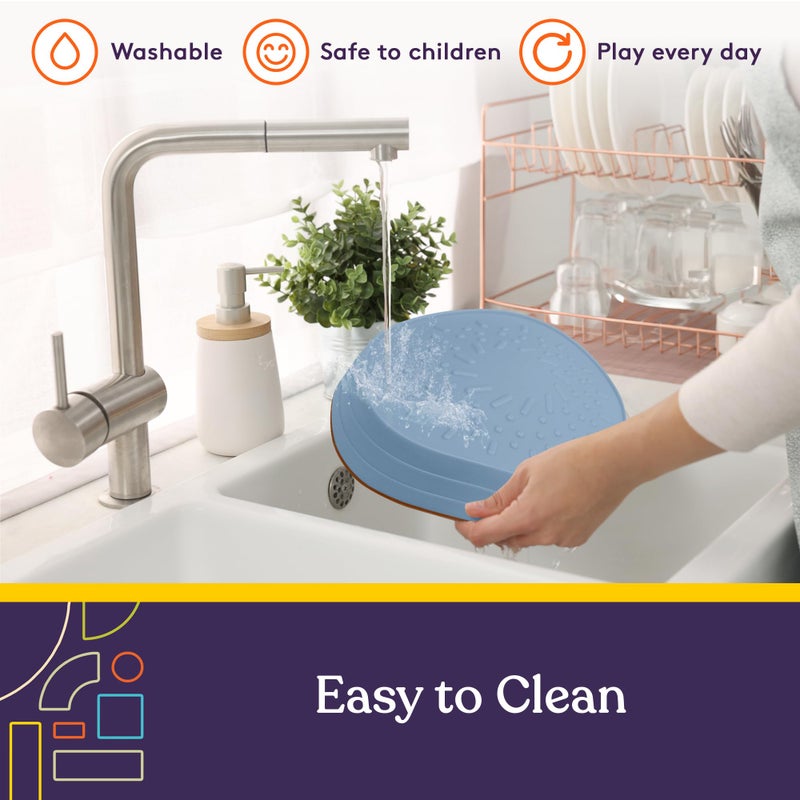 Special Supplies Stepping Stones for Kids, 5 Balance Indoor and Outdoor Blocks Promote Coordination, Balance, Strength, Child Safe Rubber, Non-Slip Edging, Stackable (Ocean) - Image 4