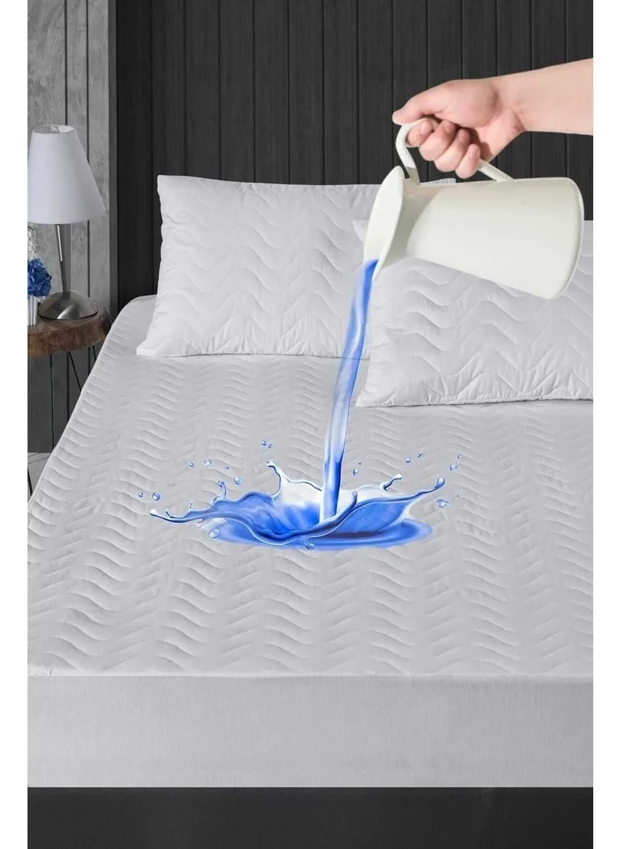 Mira Home 180X200 Quilted Double Liquid Proof Mattress Protector Fitted Snap-on Mattress Protector
