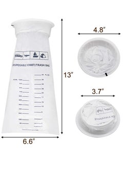 Verona 5 Pack Disposable Emesis Bags White, Vomit Bags for Travel and Motion Sickness,1000 ml  - Image 2