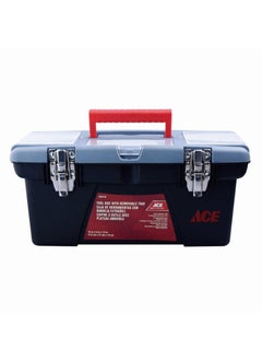 ACE صندوق أدوات بلاستيكي أبيض مع صينية أجزاء قابلة للإزالة من Ace 