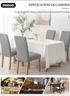 4 PCS Lattice Dining Chair Cover, Stretch Jacquard Dining Chair Slipcovers, Removable Chair Protector for Hotel Dining Room Ceremony Banquet Wedding Party - pzsku/ZF35A2C2FE2DEA0D4B2C5Z/45/_/1725930951/3d7a53fe-b6d4-4145-9a90-39f9d8daa1e8