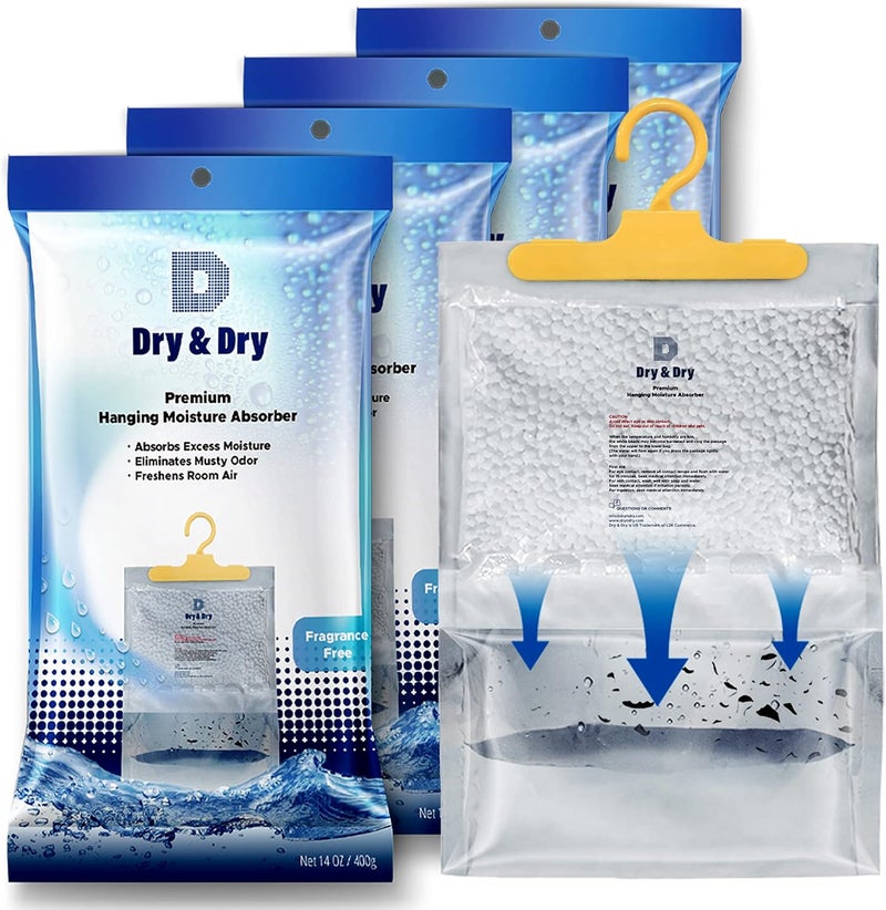 DRYDRY 4 Pack Premium Moisture Absorbers for Home, Basement & Bedroom - Small Dehumidifiers - Image 1