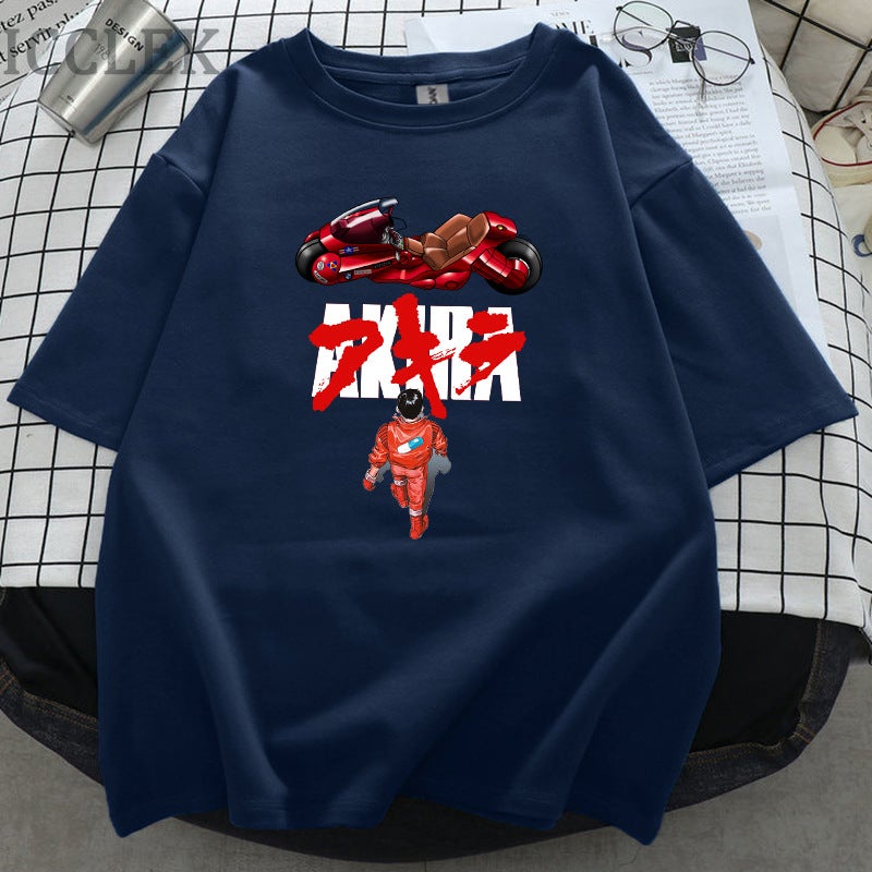 Men's and Women's 2021 New Short-sleeved Crewneck T-shirt European and American Street Akira Akeira Anime Casual Loose Version - Image 1