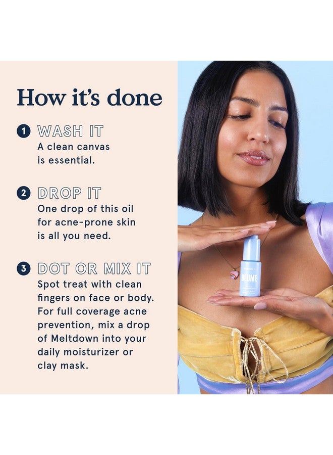 بلومي بلوم ميلت داون - زيت الوجه برائحة التانسي الأزرق - علاج حب الشباب + مُقلِّل للمسام - سيروم مُنعِّم للبشرة بزيت ثمر الورد وزيت بذور حبة البركة السوداء - يُساعد على تهدئة الاحمرار وتحسين ملمس البشرة (0.5 أونصة) - Image 4