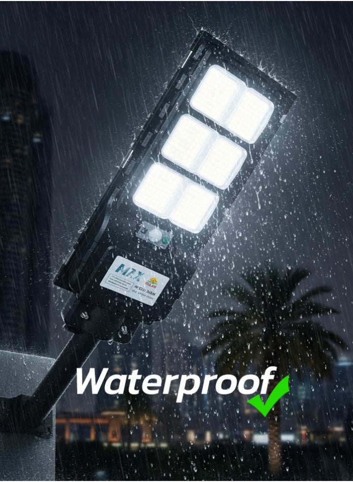 Max 800W Solar LED Street Light 202×500mm Bright White 6500K | Remote & Sensor Control | IP65 Waterproof Outdoor Wall-Mounted Solar Lamp | For Yard, Garden, Driveway Security | Long-Lasting >12H Dusk-to-Dawn Lighting - Image 5