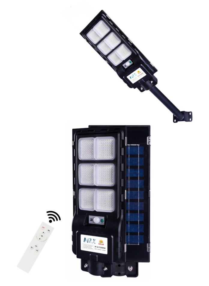 Max 800W Solar LED Street Light 202×500mm Bright White 6500K | Remote & Sensor Control | IP65 Waterproof Outdoor Wall-Mounted Solar Lamp | For Yard, Garden, Driveway Security | Long-Lasting >12H Dusk-to-Dawn Lighting - Image 1