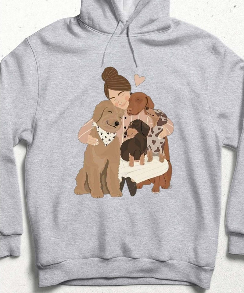 Hena Paw Hug Design Sweatshirt Gray  - Image 1