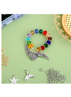 ESSEN 1368+ pcs Crystal Glass Beads, Spacers & Charms for DIY Bracelet Jewelry Making Kit  - Image 3
