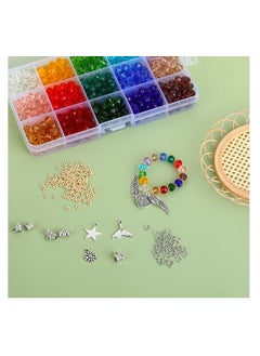 ESSEN 1368+ pcs Crystal Glass Beads, Spacers & Charms for DIY Bracelet Jewelry Making Kit  - Image 2