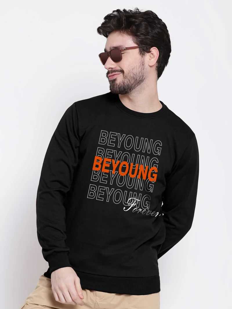 بيونغ سويت شيرت رجالي أسود فوريفر