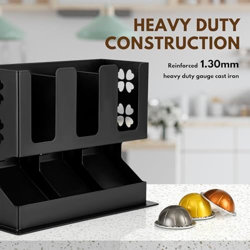 RECAPS Coffee Pod Storage Holder Compatible with Nespresso Vertuoline Vertuo(3 Box Sleeve Holder), Countertop Organizer Stand with Non-Slip Steel Base, Pod Dispenser,Dispenses 3 Coffee Flavors (30 Vertuo Capsules) - Image 4