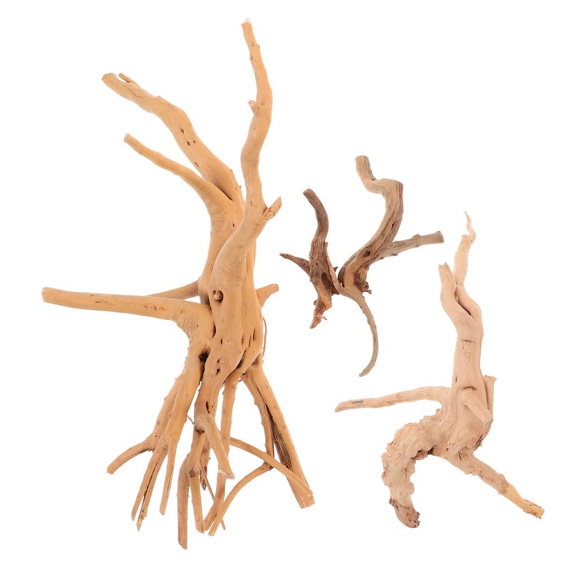 3Pcs Natural Spider Wood Driftwood For Aquarium Fish Tank Reptile Terrarium Decoration Enhances Aquatic Plant Growth