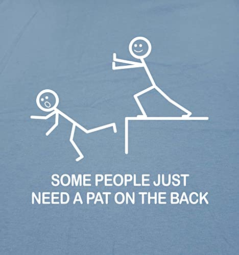 Feelin Good Tees Some People Just Need A Pat On The Back Graphics Stick Art Tees for Men | Funny Novelty Super Soft Ringspun T-Shirts | Printed in USA Novelty Casual Tees XL Black - Image 2