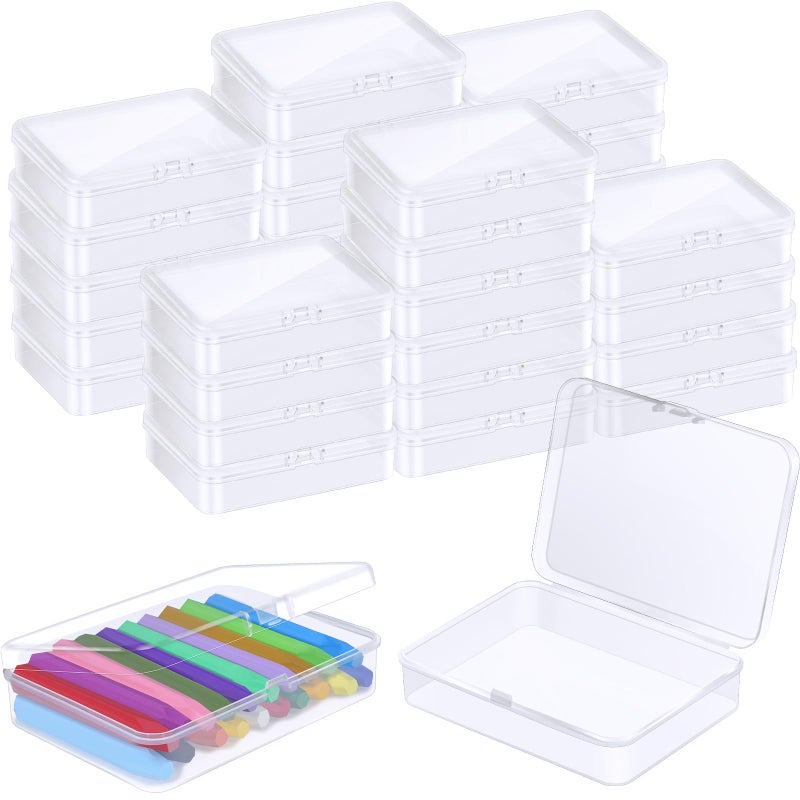 Dcocdeely 16 Pcs Plastic Crayon Box Bulk Clear Crayons Holder with Lid Crayon Organizer Case Crayon Storage Containers for Students School Office Supplies (16) - Image 1
