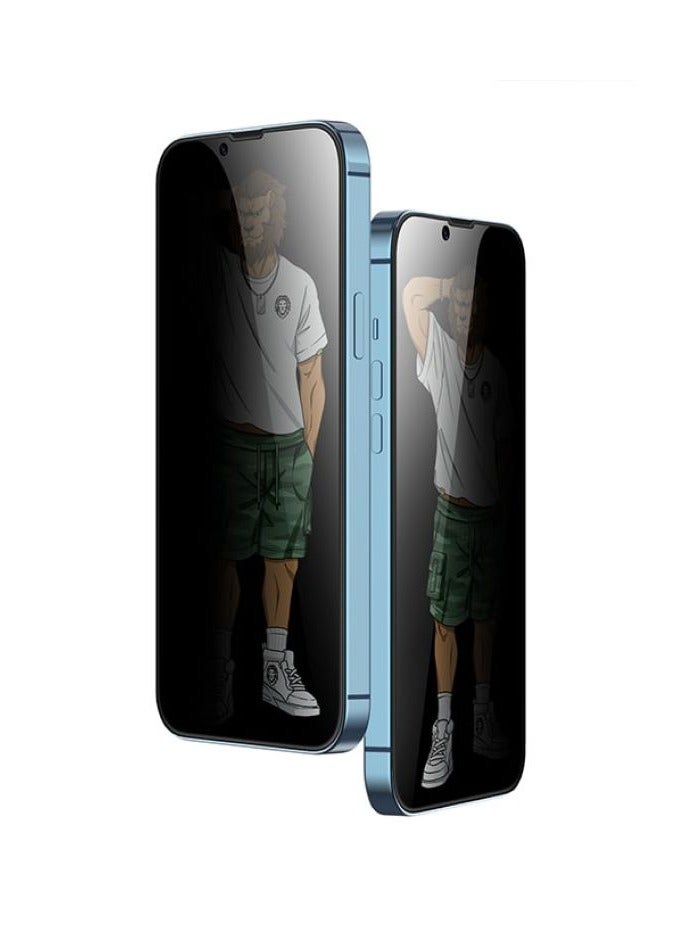 GREEN LION 3D Silicone Privacy Glass Screen Protector for iPhone 13 / 13 Pro 6.1" Bubble Free Blocked Side Viewing Highly Responsive Anti Fingerprint  Anti Scratch- Black - Image 2