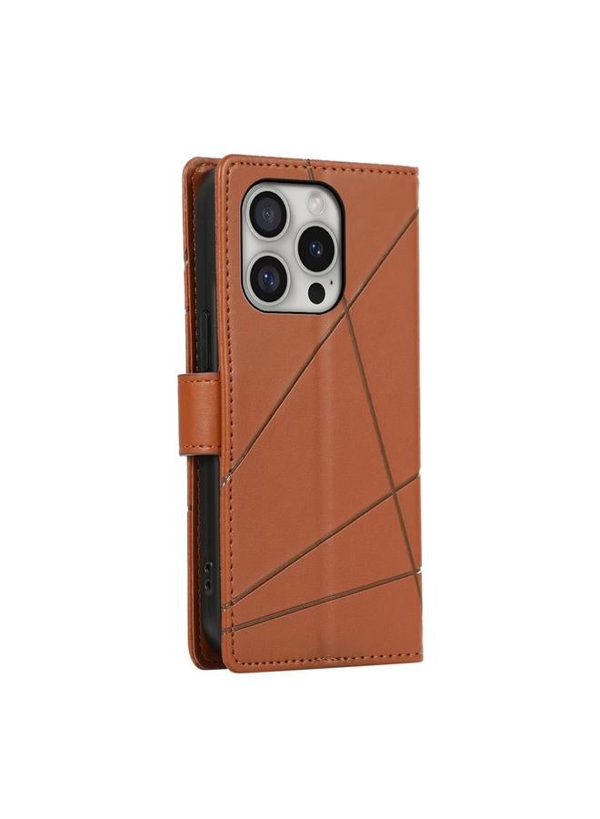 اس-توب جراب لهاتف iPhone 16 Pro مصنوع من جلد البولي يوريثان الأصلي ومزخرف بخطوط منقوش - Image 3