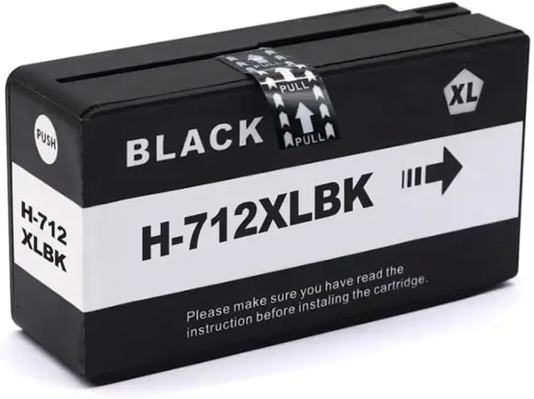 Compatible 712 XL 712XL Ink Cartridge 3ED71A 3ED67A for DesignJet T210 T230 T250 T650 T630 Printers Works with 712 Series Inkjet Printers(1PCS Black)