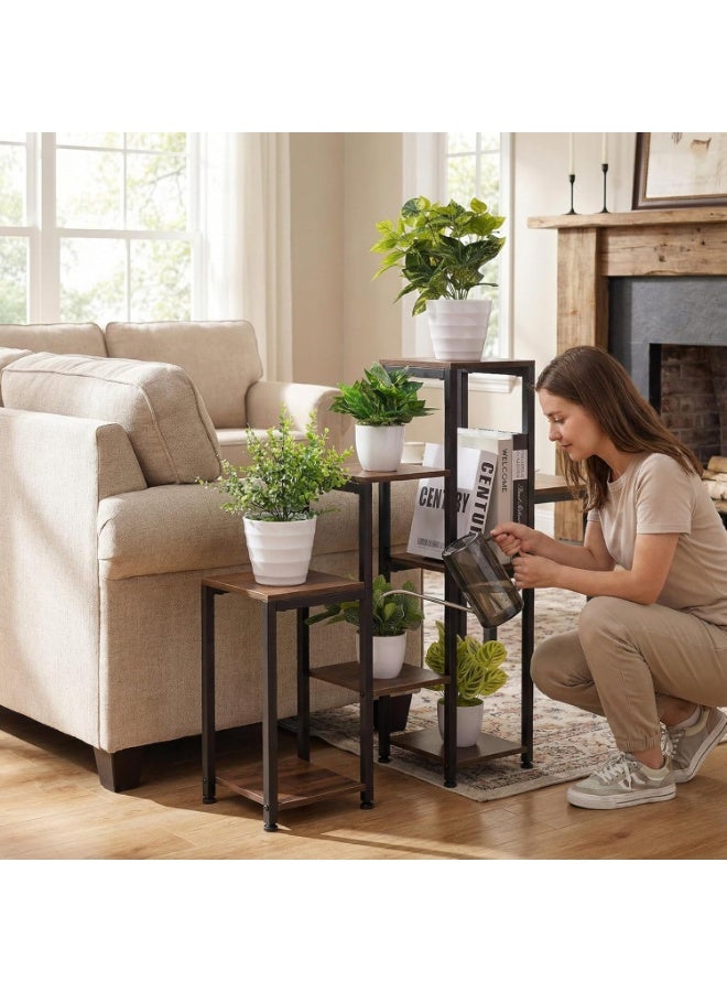 VonDream ستاند نباتات داخلي معدني 6 طبقات، رف زوايا متعدد المستويات لحمل عدة نباتات، حامل نباتات طويل موفر للمساحة، رف عرض للزهور والنباتات بتصميم عصري ومتين لتزيين غرفة المعيشة والبلكونة – أسود - Image 5