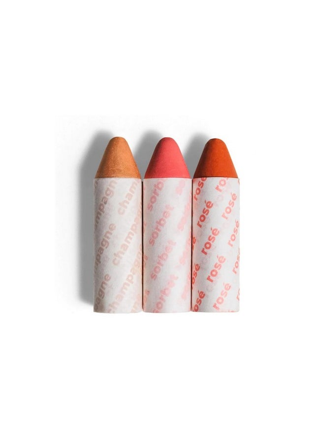 Axiology Multi Stick Crayons For Eyes Lips Cheeks Balmies Trio Gift Set Creamy Buildable Lightweight Moisturizing Blush Face Sticks Contour & Highlight All Day Wear Face Makeup (Cotton Candy Skies)  - Image 3