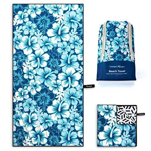 OCOOPA Microfiber Beach Towel Fast Drying Extra Large 71 x 32 Sand Free Beach Towel Super Lightweight Towels for Swimming Pool Camping Picnic Yoga Gym Sports