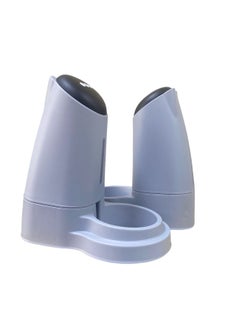 HAPPY PUSS Pet water dispenser and feeder.  Feed gravity type, pack of 2; Self-Dispensing gravity pet drinker and feeder. For cats and dogs. Grey color.  - Image 3