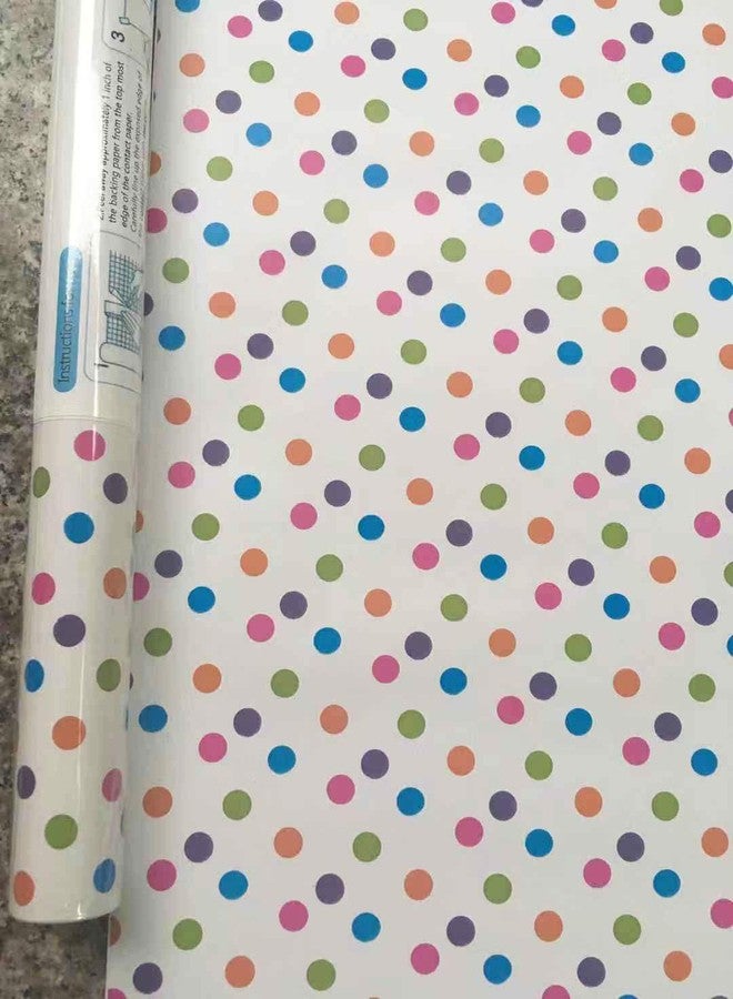 TAOGIFT Self-Adhesive Colorful Polka Dot Shelf Drawer Liner Paper Dresser Furniture Wall Decal Sticker Paper Peel and Stick Wallpaper 17.7"x78.7" - Image 1