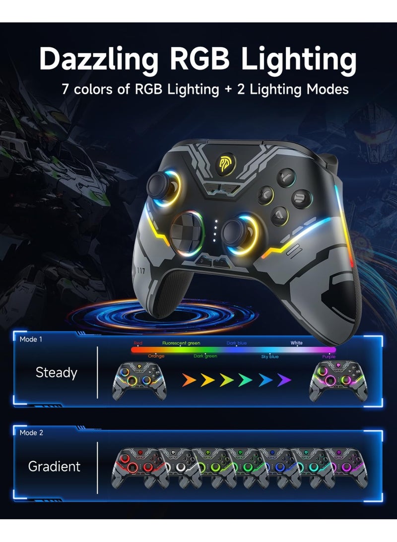 EasySMX X15 PC Controller - Wireless Bluetooth Controller with Hall/Trigger Hall Joysticks/RGB Lighting - No Stick Drift, No Dead Zone - for Windows PC, Android, Steam and Switch - Image 3