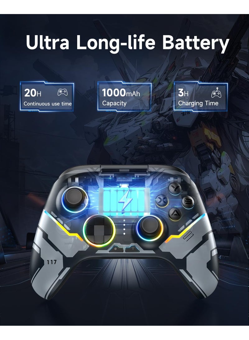 EasySMX X15 PC Controller - Wireless Bluetooth Controller with Hall/Trigger Hall Joysticks/RGB Lighting - No Stick Drift, No Dead Zone - for Windows PC, Android, Steam and Switch - Image 4