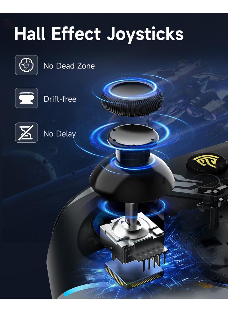 EasySMX X15 PC Controller - Wireless Bluetooth Controller with Hall/Trigger Hall Joysticks/RGB Lighting - No Stick Drift, No Dead Zone - for Windows PC, Android, Steam and Switch - Image 5